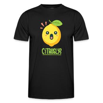 Citrus Pun - Men's Functional T-Shirt - black - Front - AI Model Male 178 dark (178cm)