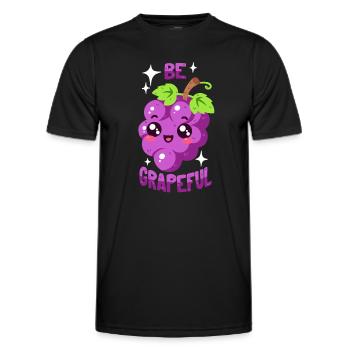 Grateful Grape, Gratitude, Grapes - Men's Functional T-Shirt - black - Front - AI Model Male 178 dark (178cm)