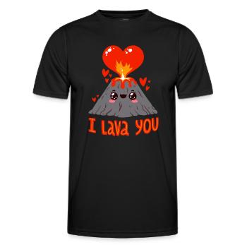 I love you like lava - Men's Functional T-Shirt - black - Front - AI Model Male 178 dark (178cm)