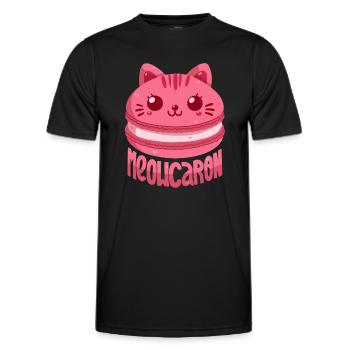Meowcaron - Men's Functional T-Shirt - black - Front - AI Model Male 178 dark (178cm)