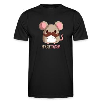 Maus mit Schnurrbart - Männer Funktions-T-Shirt - Schwarz - Vorne - AI Model Male 178 dark (178cm)