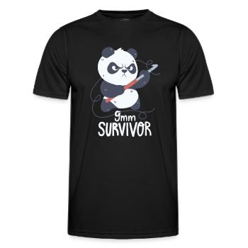 Häkelnder Panda - Männer Funktions-T-Shirt - Schwarz - Vorne - AI Model Male 178 dark (178cm)