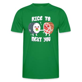 Sushi und Fleisch Wortwitz - Männer Funktions-T-Shirt - Kelly Green - Vorne - AI Model Male 178 dark (178cm)