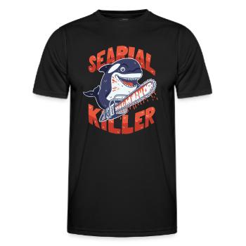 Orca Pun - Serial Killer of the Sea - Men's Functional T-Shirt - black - Front - AI Model Male 178 dark (178cm)