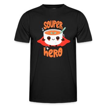 Superhelden-Suppe - Männer Funktions-T-Shirt - Schwarz - Vorne - AI Model Male 178 dark (178cm)