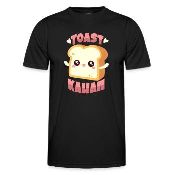 Toast Kawaii - Men's Functional T-Shirt - black - Front - AI Model Male 178 dark (178cm)