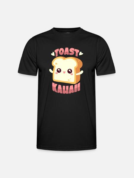 Toast Kawaii - Männer Funktions-T-Shirt - Schwarz