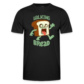 Zombie Bread: Walking Bread - Men's Functional T-Shirt - black - Front - AI Model Male 178 dark (178cm)