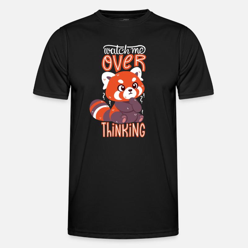 Overthinking Red Panda - Men's Functional T-Shirt - black