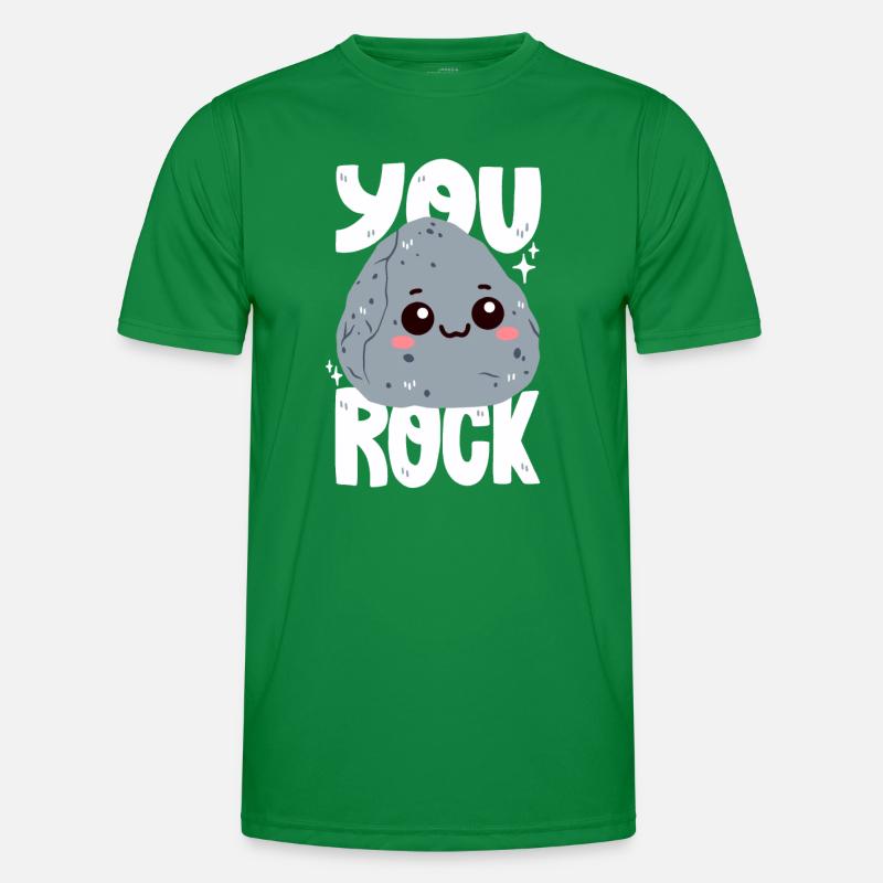 Du rockst! Stein-Wortwitz Männer Funktions-T-Shirt