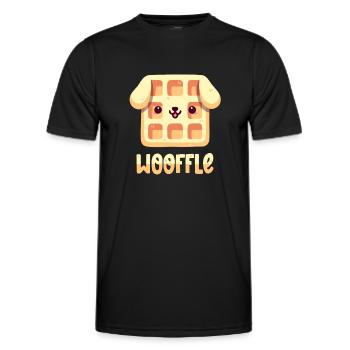 Waffel-Hund - Männer Funktions-T-Shirt - Schwarz - Vorne - AI Model Male 178 dark (178cm)