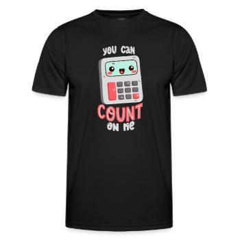 Calculator pun - Men's Functional T-Shirt - black - Front - AI Model Male 178 dark (178cm)