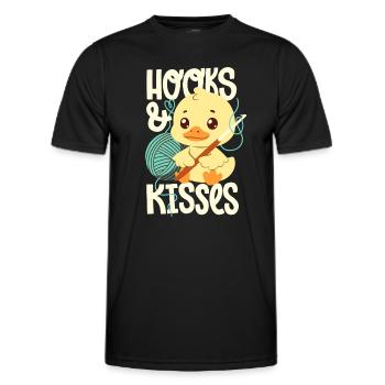 Hooks And Kisses - Men's Functional T-Shirt - black - Front - AI Model Male 178 dark (178cm)