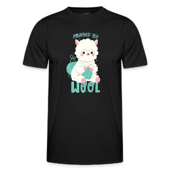 Alpaka mit Wolle - Männer Funktions-T-Shirt - Schwarz - Vorne - AI Model Male 178 dark (178cm)