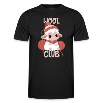 Wool Club - Men's Functional T-Shirt - black - Front - AI Model Male 178 dark (178cm)