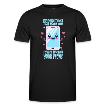 Smartphone Saying - Men's Functional T-Shirt - black - Front - AI Model Male 178 dark (178cm)