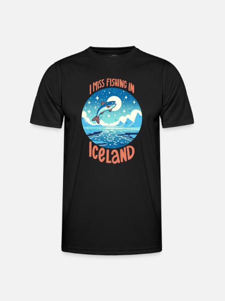 Pêche en Islande - T-shirt sport Homme - noir