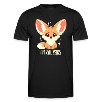 Wüstenfuchs: Ich bin ganz Ohr! - Männer Funktions-T-Shirt - Schwarz - Vorne - AI Model Male 178 dark (178cm)