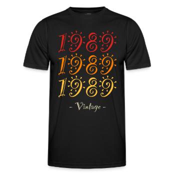 Jahrgang 1989 - Männer Funktions-T-Shirt - Schwarz - Vorne - AI Model Male 178 dark (178cm)