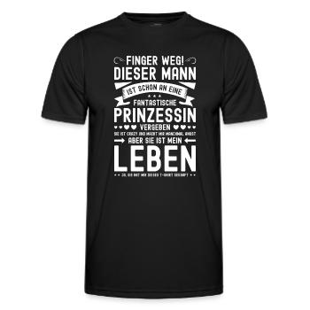 Mann Vergeben Geschenk für Ehemann Finger Weg - Männer Funktions-T-Shirt - Schwarz - Vorne - AI Model Male 178 dark (178cm)