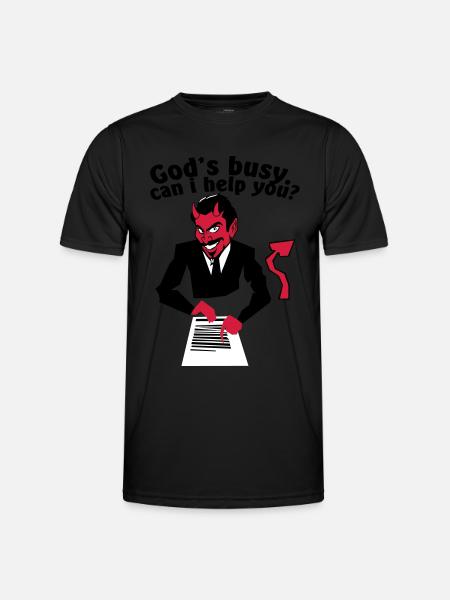 God's busy. Can i help? - Men's Functional T-Shirt - black
