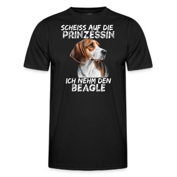 Scheiss auf die Prinzessin ich nehm den Beagle - Männer Funktions-T-Shirt - Schwarz - Vorne - AI Model Male 178 dark (178cm)