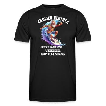 Endlich Rentner Zeit zum Surfen Pensionär Opa - Männer Funktions-T-Shirt - Schwarz - Vorne - AI Model Male 178 dark (178cm)