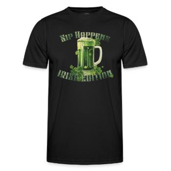 Green Beer - Sip Happens - Irish Edition - Männer Funktions-T-Shirt - Schwarz - Vorne - AI Model Male 178 dark (178cm)