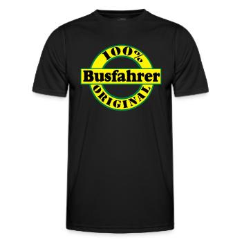 Busfahrer Bus Omnibus 100% Busfahrer Original(25) - Männer Funktions-T-Shirt - Schwarz - Vorne - AI Model Male 178 dark (178cm)