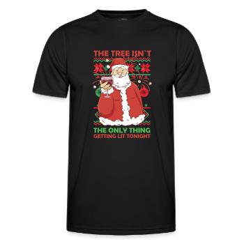 Baum ist nicht das Einzige, was heute Abend Weihnachten beleuchtet wird - Männer Funktions-T-Shirt - Schwarz - Vorne - AI Model Male 178 dark (178cm)