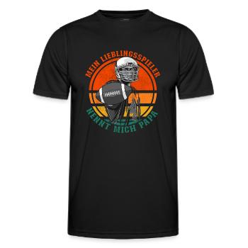 Mein Lieblingsspieler Nennt Mich Papa Football - Männer Funktions-T-Shirt - Schwarz - Vorne - AI Model Male 178 dark (178cm)