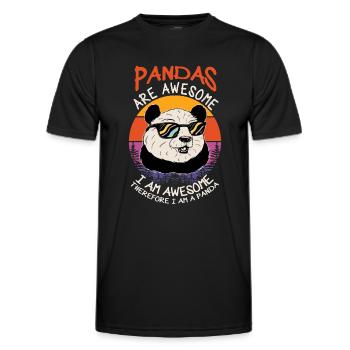Panda Tierliebhaber - Männer Funktions-T-Shirt - Schwarz - Vorne - AI Model Male 178 dark (178cm)