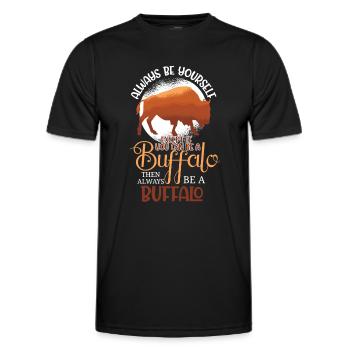 Toujours être un buffle Wild West Buffalo - T-shirt sport Homme - noir - Devant - AI Model Male 178 dark (178cm)