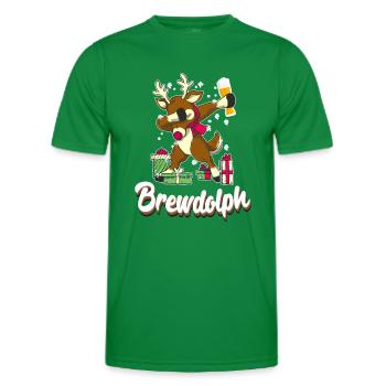 Brewdolph Lustiger Bierliebhaber Rentier - Männer Funktions-T-Shirt - Kelly Green - Vorne - AI Model Male 178 dark (178cm)