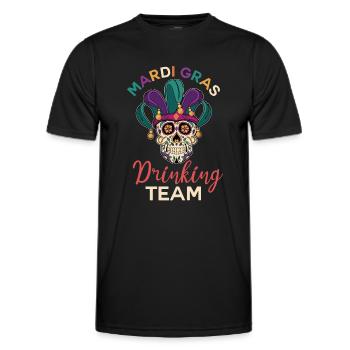 Mardi Gras Trinkteam - Männer Funktions-T-Shirt - Schwarz - Vorne - AI Model Male 178 dark (178cm)