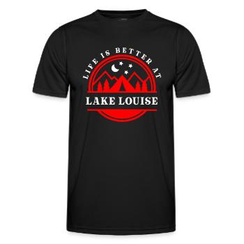 La vie est meilleure à Lake Louise - T-shirt sport Homme - noir - Devant - AI Model Male 178 dark (178cm)
