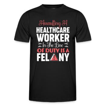 Agression d’un crime de service de ligne de soins de santé - T-shirt sport Homme - noir - Devant - AI Model Male 178 dark (178cm)