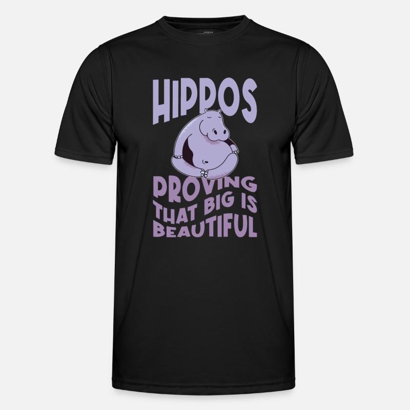 Hippos Proving Big Is Beautiful Men's Functional T-Shirt