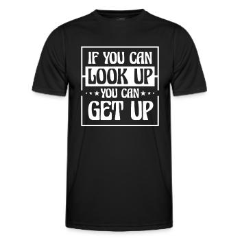 Si vous pouvez lever les yeux, vous pouvez vous lever - T-shirt sport Homme - noir - Devant - AI Model Male 178 dark (178cm)