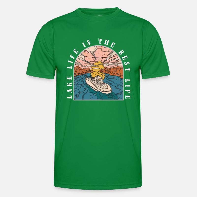 Das Leben am See ist das beste Leben Camping Männer Funktions-T-Shirt