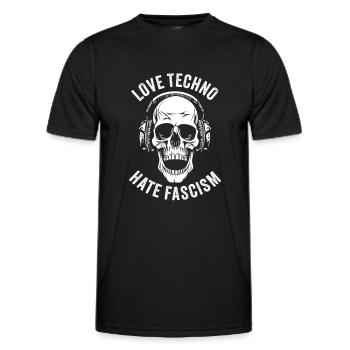 AMOUR TECHNO HAINE FASCISME - T-shirt sport Homme - noir - Devant - AI Model Male 178 dark (178cm)