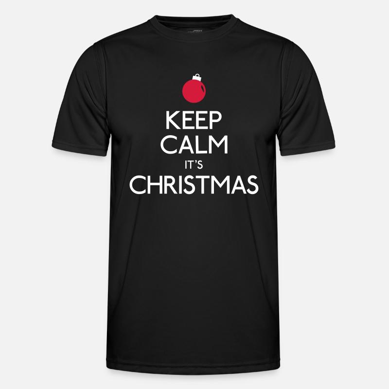 keep calm its christmas - Men's Functional T-Shirt - black