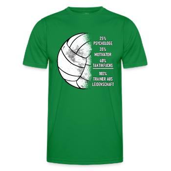 Volleyball coach with a passion Volleyball - Men's Functional T-Shirt - kelly green - Front - AI Model Male 178 dark (178cm)