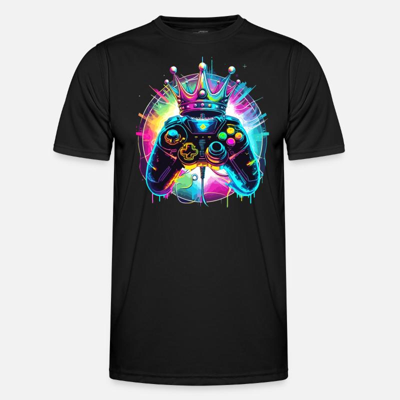 Gaming controller with crown - Men's Functional T-Shirt - black