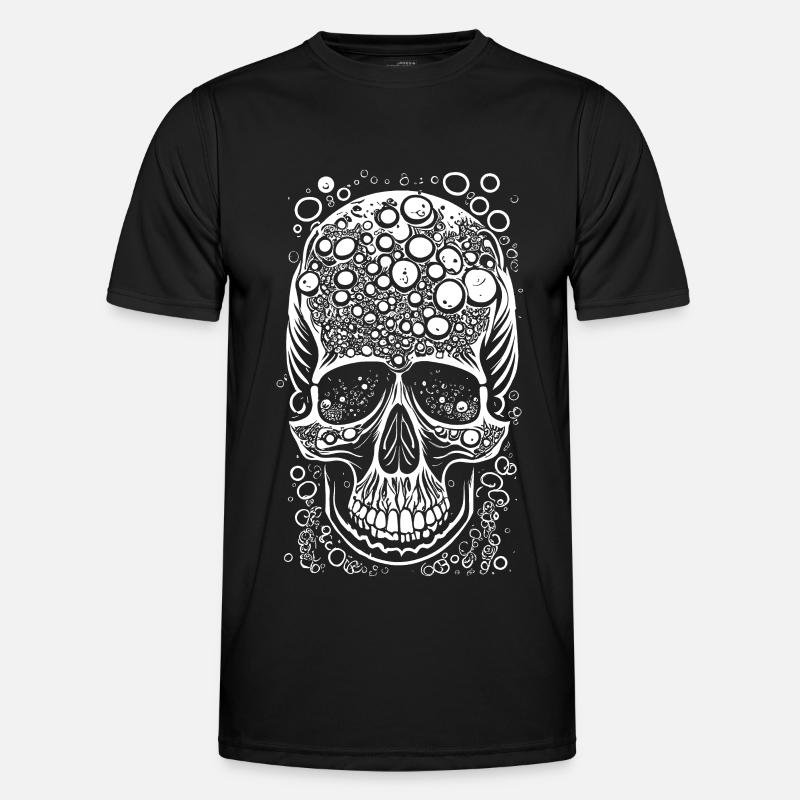 Magic skull with bubbles - Men's Functional T-Shirt - black