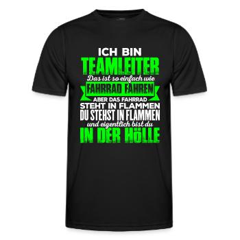 TEAMLEITER - Hölle - Männer Funktions-T-Shirt - Schwarz - Vorne - AI Model Male 178 dark (178cm)
