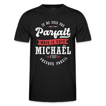 Michaël Parfait Cadeau prenom michael - T-shirt sport Homme - noir - Devant - AI Model Male 178 dark (178cm)