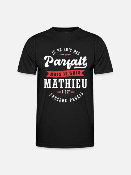 Mathieu Parfait Cadeau prenom mathieu - T-shirt sport Homme - noir