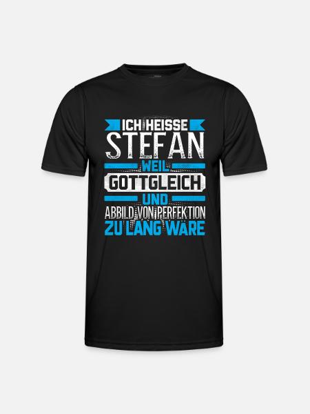 STEFAN - Gottgleich - Männer Funktions-T-Shirt - Schwarz