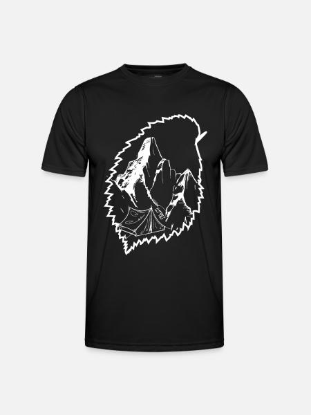 Berg - Campingzelt - (11) - Männer Funktions-T-Shirt - Schwarz